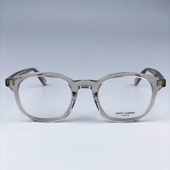 NEW Saint Laurent SL588 003 Beige Clear Transparent Square Women Eyeglasses - Picture 1 of 11